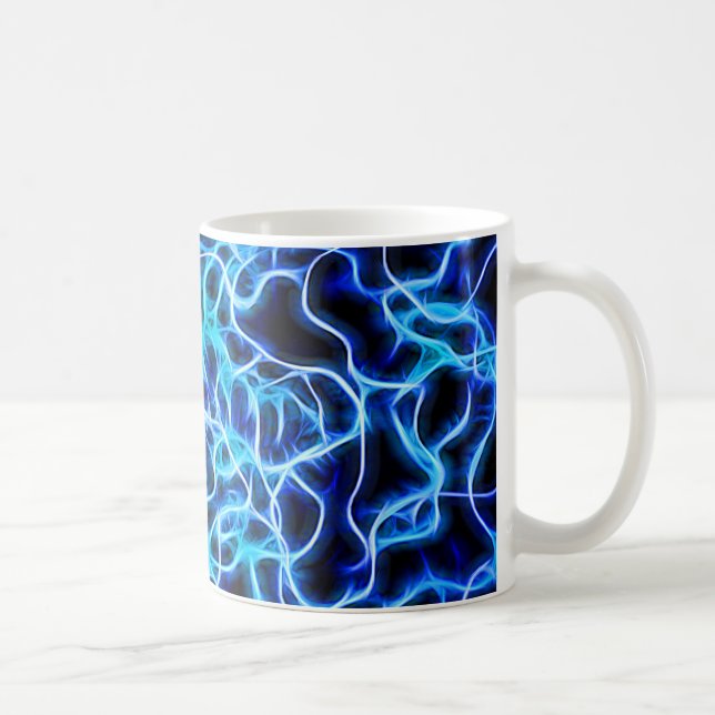 Mug Bleu Néon Électrique Bobine de Tesla Foudre (Droite)