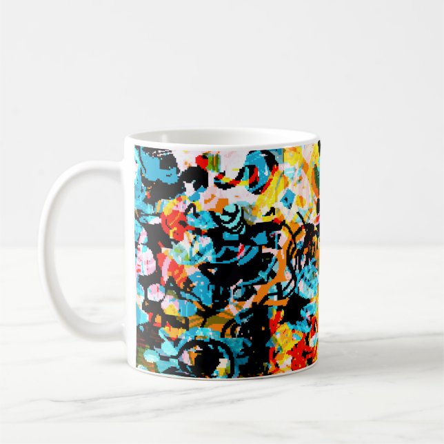 Mug Bleu, noir, blanc, orange. Bright continu  (Gauche)