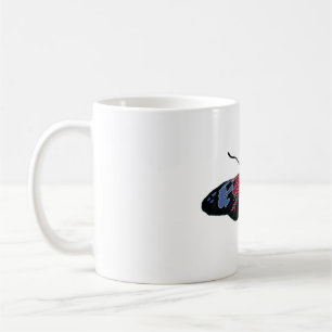 Mug Bleu Noir Brown Papillon Art