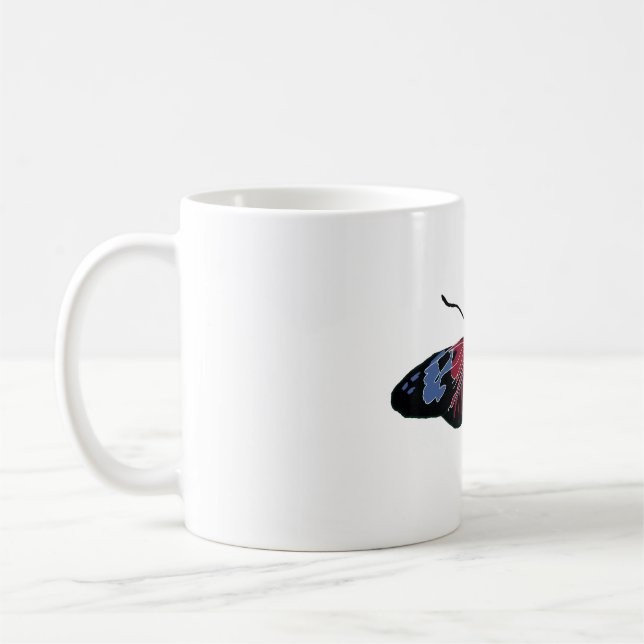 Mug Bleu Noir Brown Papillon Art (Gauche)