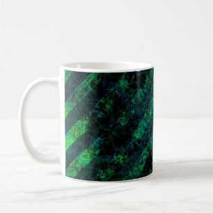 Mug Bleu noir vert rayé arrière - plan avec flou, gra