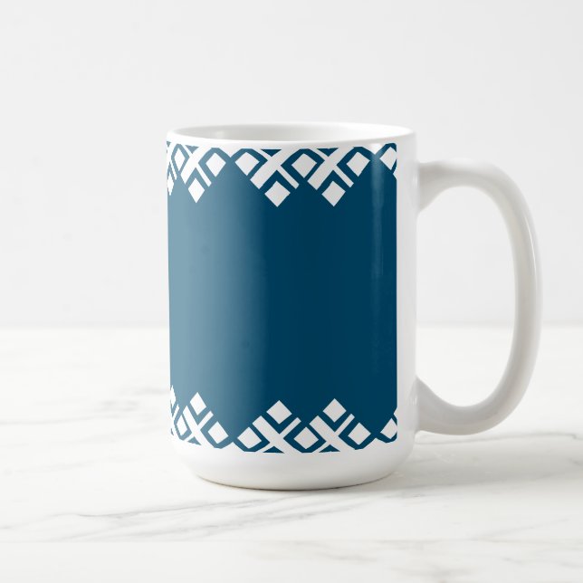 Mug Bleu océan et blanc mono zig zag (Droite)