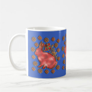 Mug Bleu Or Année Du Lapin Nouvel An Chinois