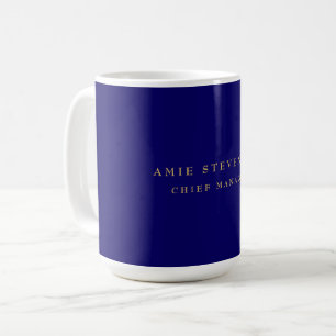 Mug Bleu Or Couleurs Classique Professionnel Simple