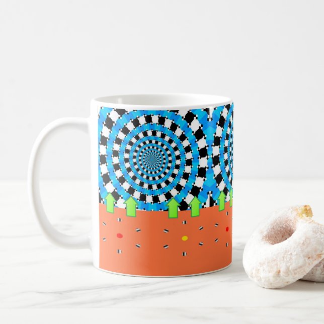 Mug bleu orange Abstrait (Avec donut)