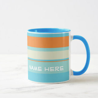 Mug Bleu/orange avec nom