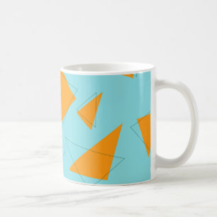 Mug Bleu, orange, cool, tendance, moderne triangle mot