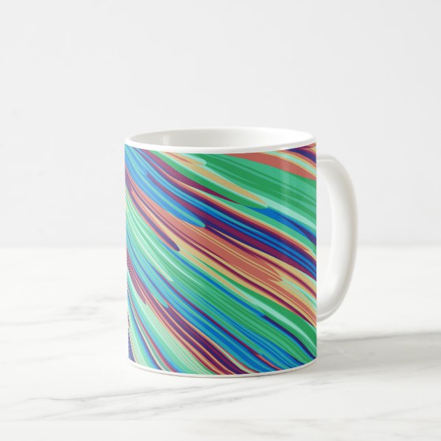 Mug Bleu orange Turquoise Abstrait (Devant droit)