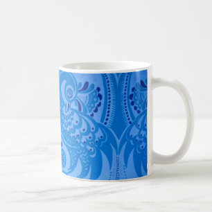 Mug Bleu Oriental Peacock Birds