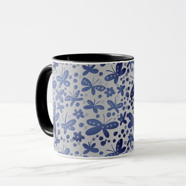 Mug Bleu papillon (Devant gauche)