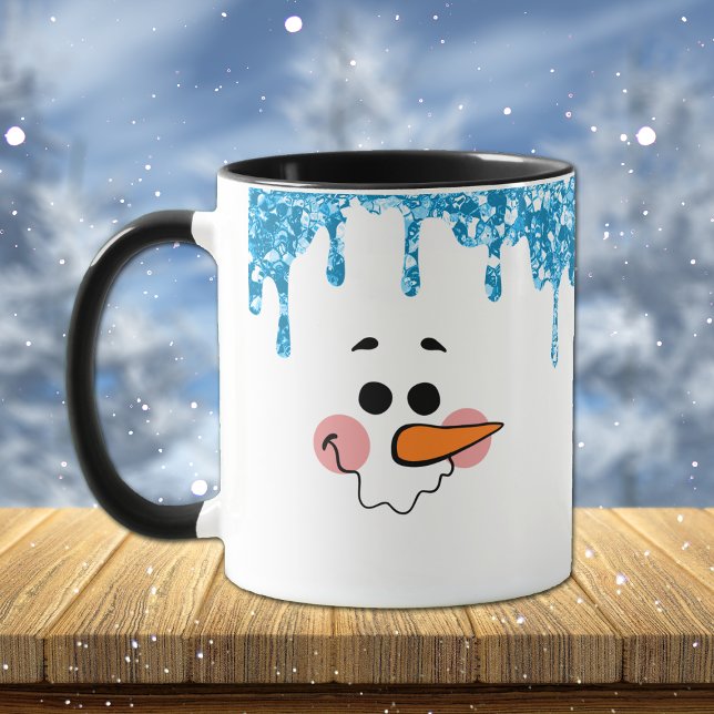 Mug Bleu Parties scintillant Drivers Snowman Face Holi (Créateur téléchargé)