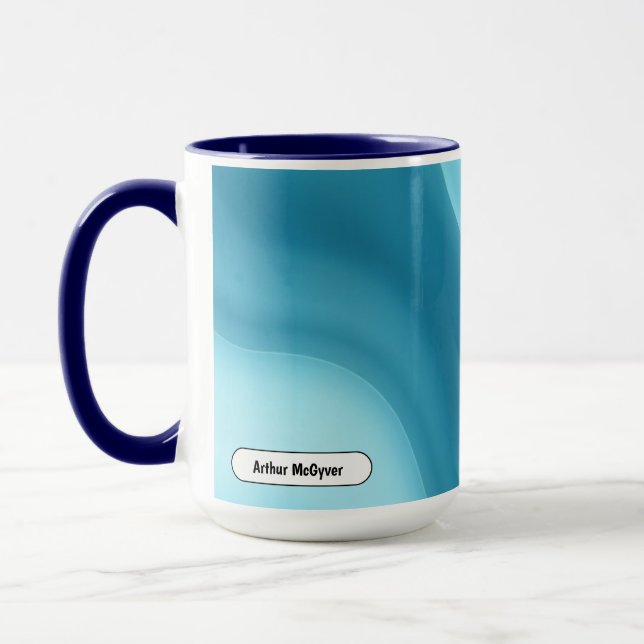 Mug Bleu Patine Dégradé Abstrait Lumière Douce (Gauche)