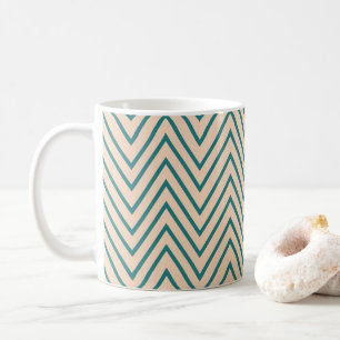 Mug Bleu Pêcher Bleu Chevron Bande