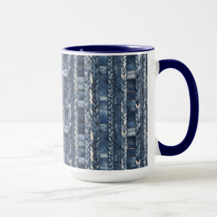 Mug Bleu Perdu Et Tressé Jean Denim