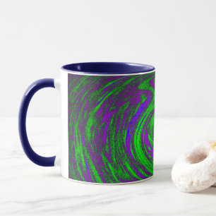 Mug Bleu pourpre et vert Tourbillonnant Art Abstrait