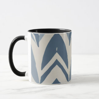 Mug Bleu Poussiéreux Batik de Côte Parang Chevron Géom