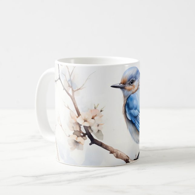 Mug Bleu printanier dans l'arbre florissant (Devant gauche)