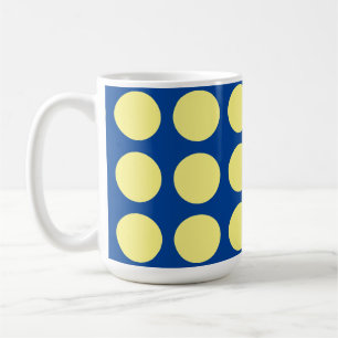 Mug Bleu profond Jaune Pois tendance