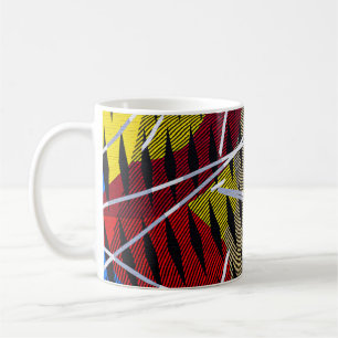 Mug Bleu rouge et blanc abstrait