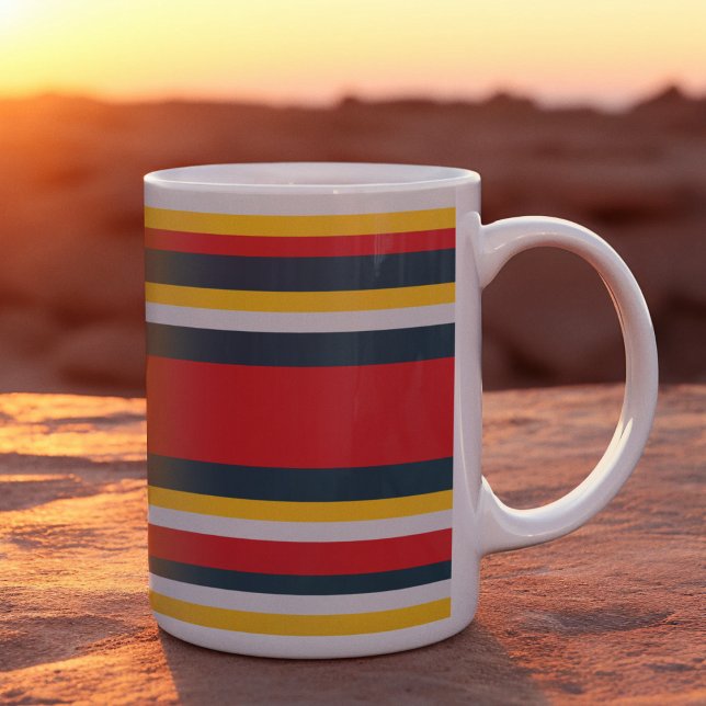 Mug Bleu rouge Jaune Uniforme rayures (mugs and cups)
