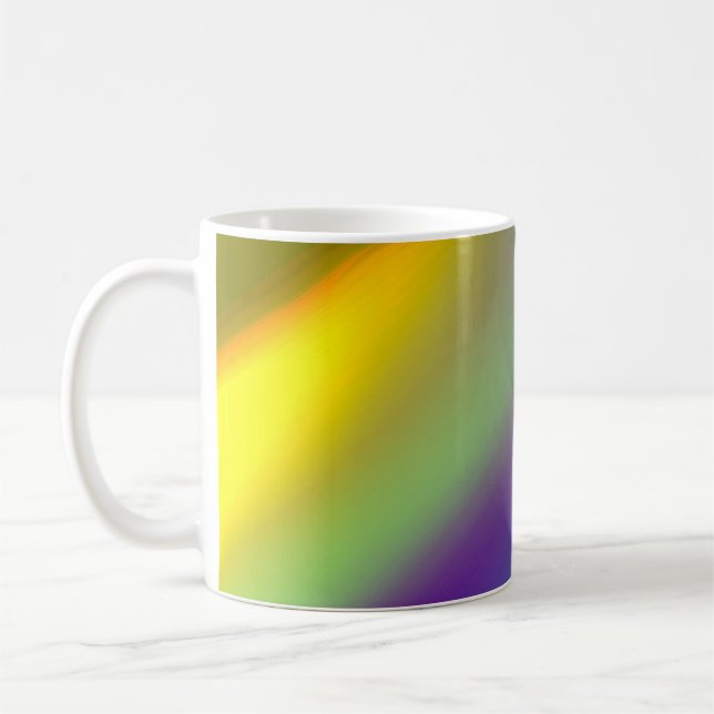 Mug Bleu rouge jaune vert abstrait motif orangpourpre (Gauche)
