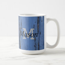Bleu rustique élégant Monogramme personnalisé