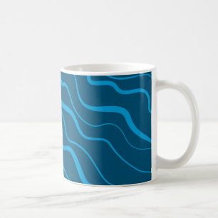 Mug Bleu, simple, moderne, cool vague abstraction
