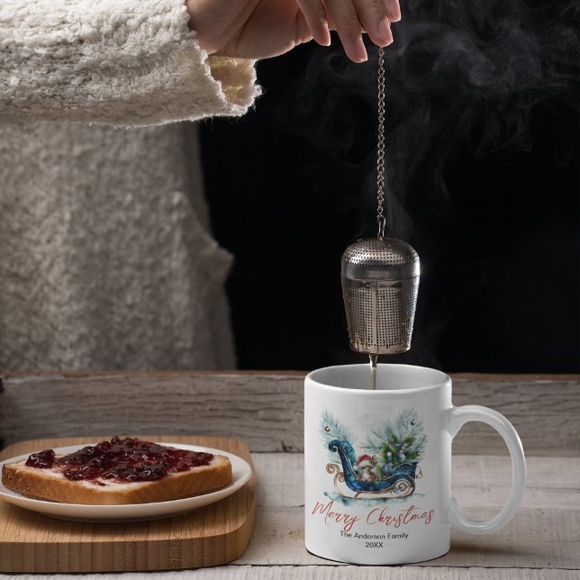 Mug Bleu Sled Bébé Reindeer (Créateur téléchargé)