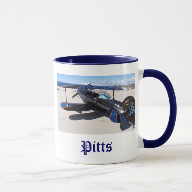 Mug Bleu spécial de Pitts, Pitts (Droite)
