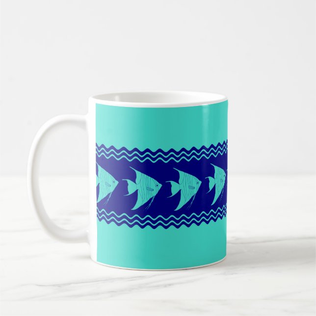 Mug Bleu Turquoise Côtière Fragments (Gauche)