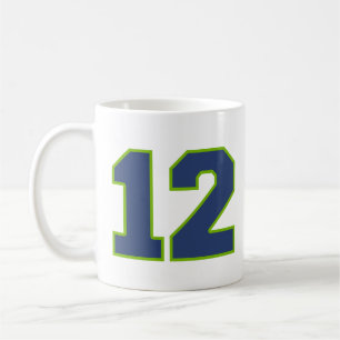 Mug bleu vert numéro 12