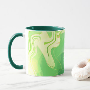 Mug Bleu Vert Océan Abstrait