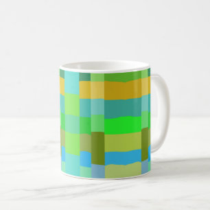 Mug Bleu Vert orange violet Motif crémeux Abstrait