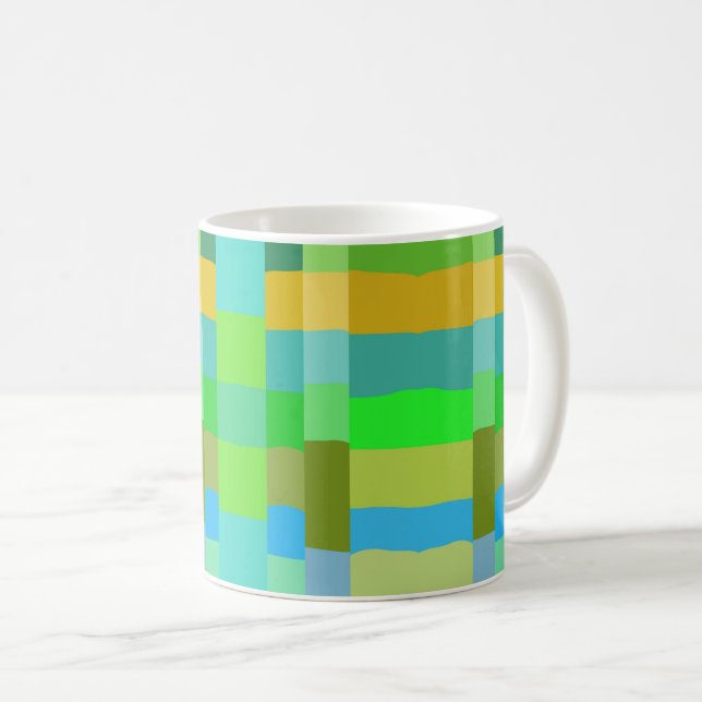 Mug Bleu Vert orange violet Motif crémeux Abstrait (Devant droit)