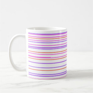 Mug Bleu vert violet rayures motif personnalisé modern