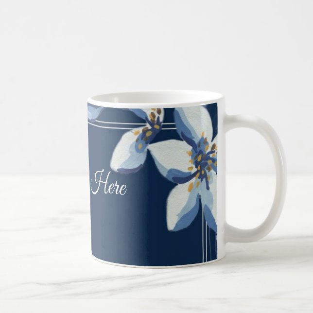 Mug Bleu victorien Floral Dusty Blue Mariage (Droite)