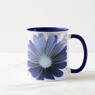 Mug bleu vif à la marguerite africaine