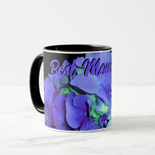 Mug Bleu violet Hydrangeas fleurs violettes, maman