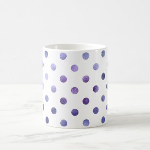 Mug Bleu Violet Métallurique Faux Foil Polka Point