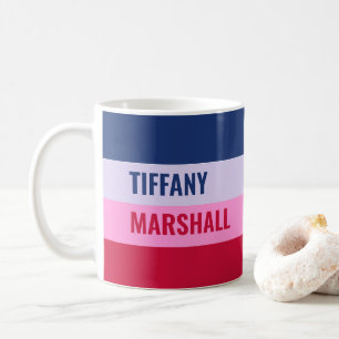 Mug Bleu violet rose rouge Motif Personnalisé