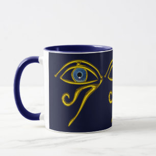 MUG BLEUE TALISMAN / OEIL OR HORUS