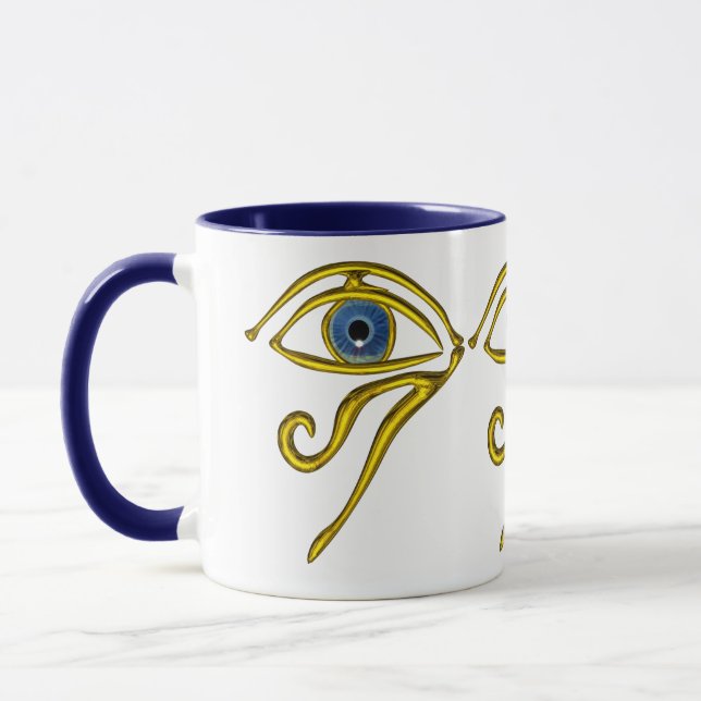 Mug BLEUE TALISMAN / OR HORUS OEIL Blanc (Gauche)