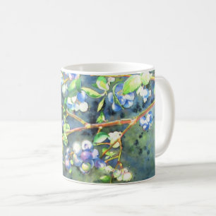 Mug Bleuets, fruit romantique Peinture d'aquarelle