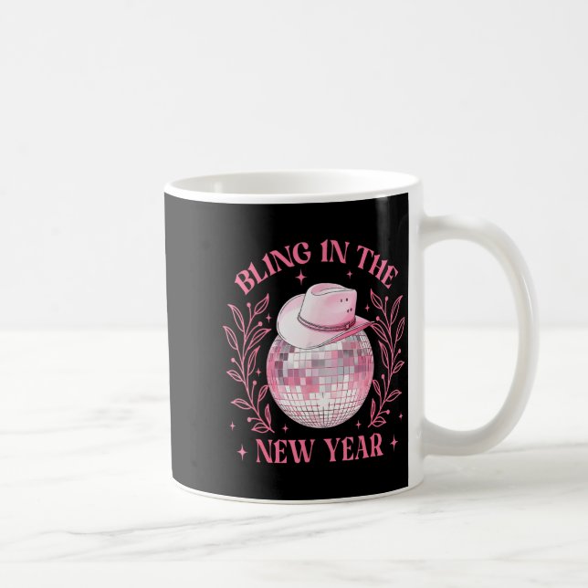 Mug Bling-in The New Year Cowgirl Disco Ball Happy New (Droite)