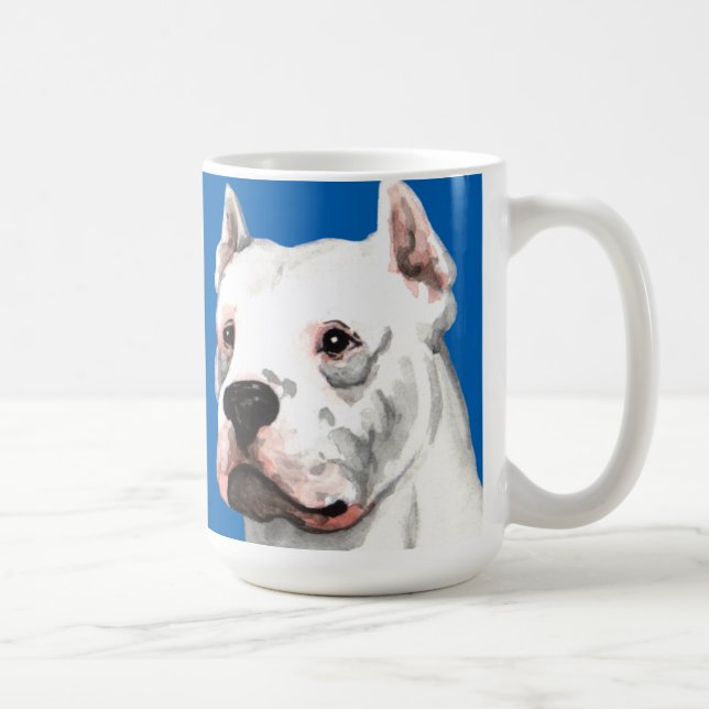 Mug Bloc de couleur de Dogo Argentino (Droite)