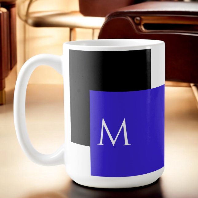 Mug Bloc de couleur minimal simple avec monogramme ini (Personalize with your monogram initial.)