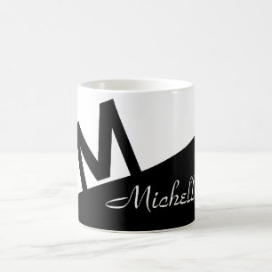 Mug bloc de couleur noir et blanc monogramlish