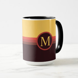 Mug Bloc de couleur noir marron jaune personnalisé