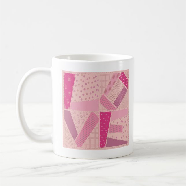 Mug Bloc de patchwork Pink Love pour la Saint-Valentin (Gauche)