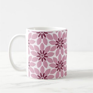 Mug Bloc Imprimer Carrelage Fleurs rose rouge
